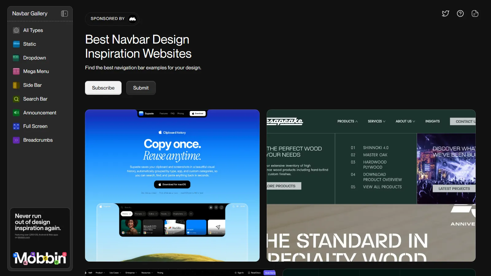 Navbar Gallery
