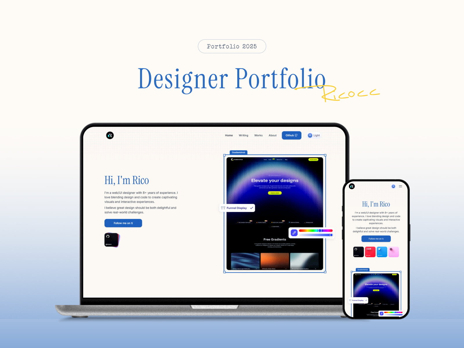 RicoUI Portfolio 模板封面
