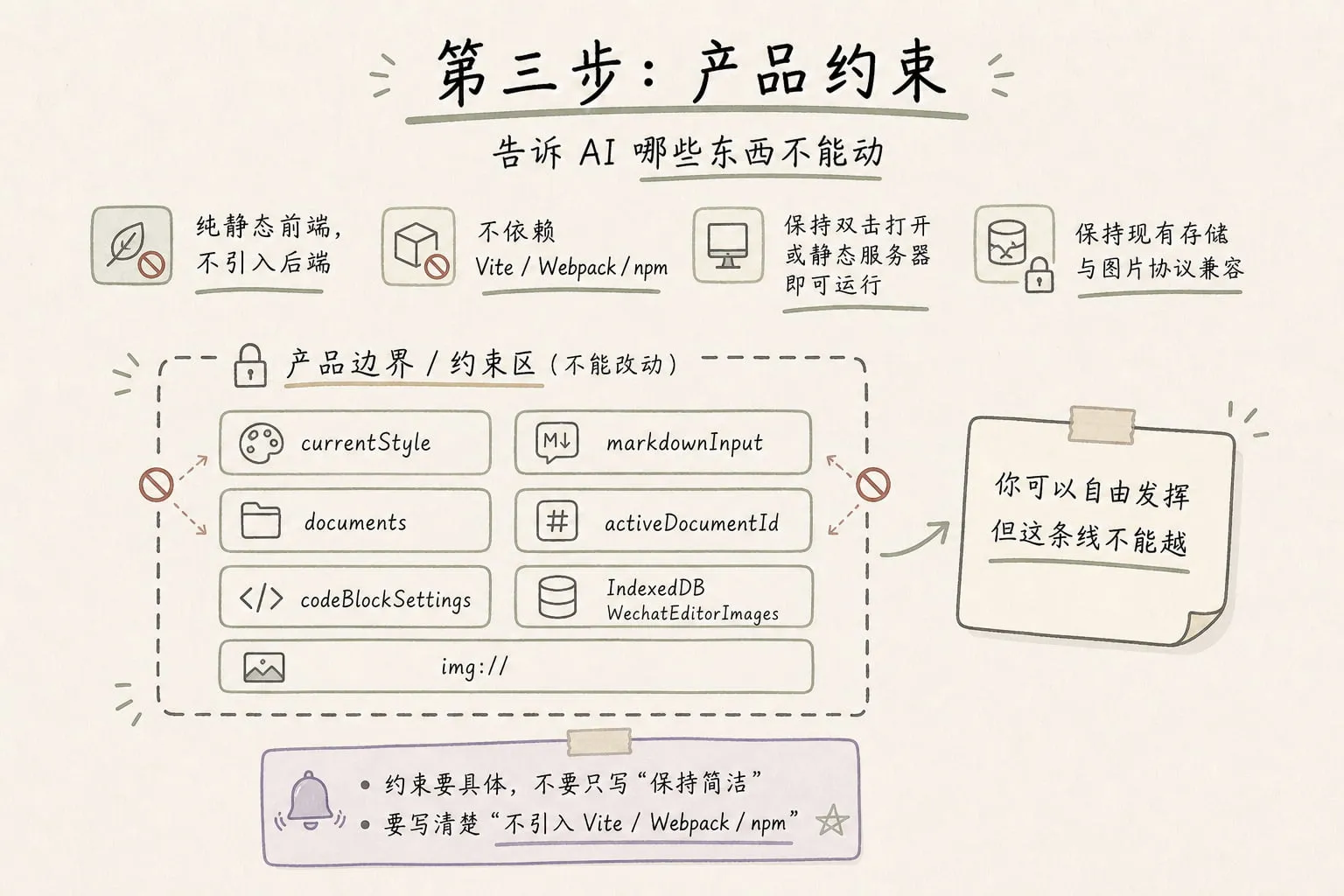 第三步：产品约束