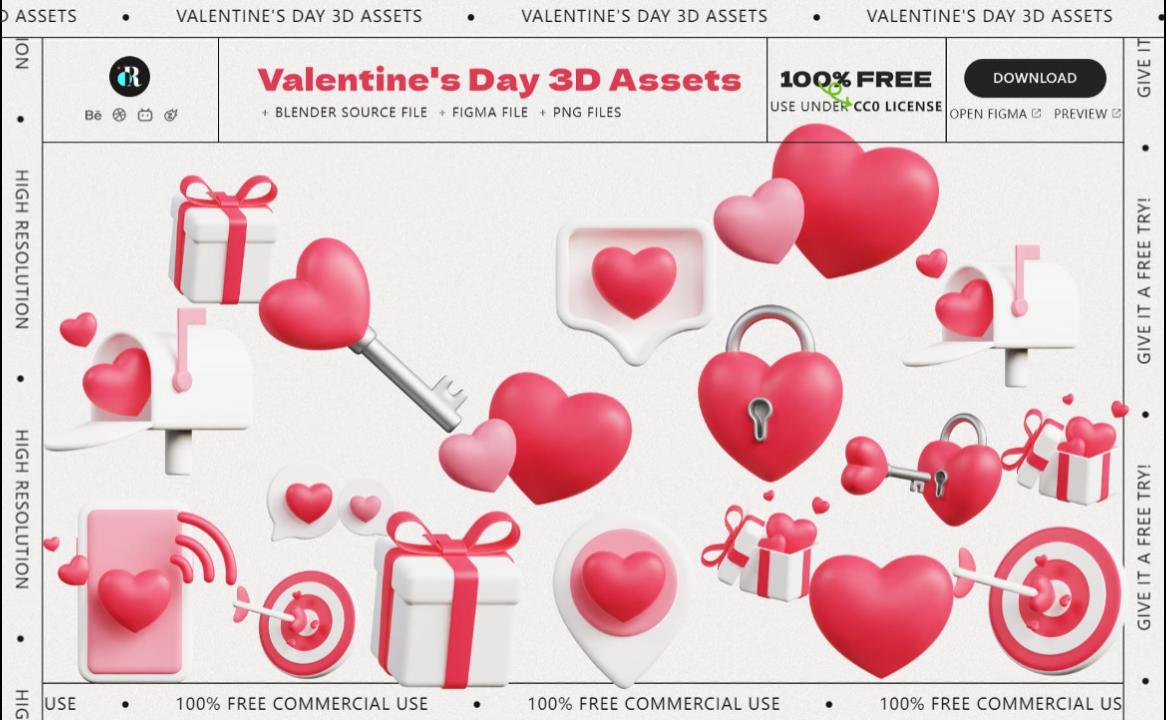 free-3d-valentines-assets 项目封面